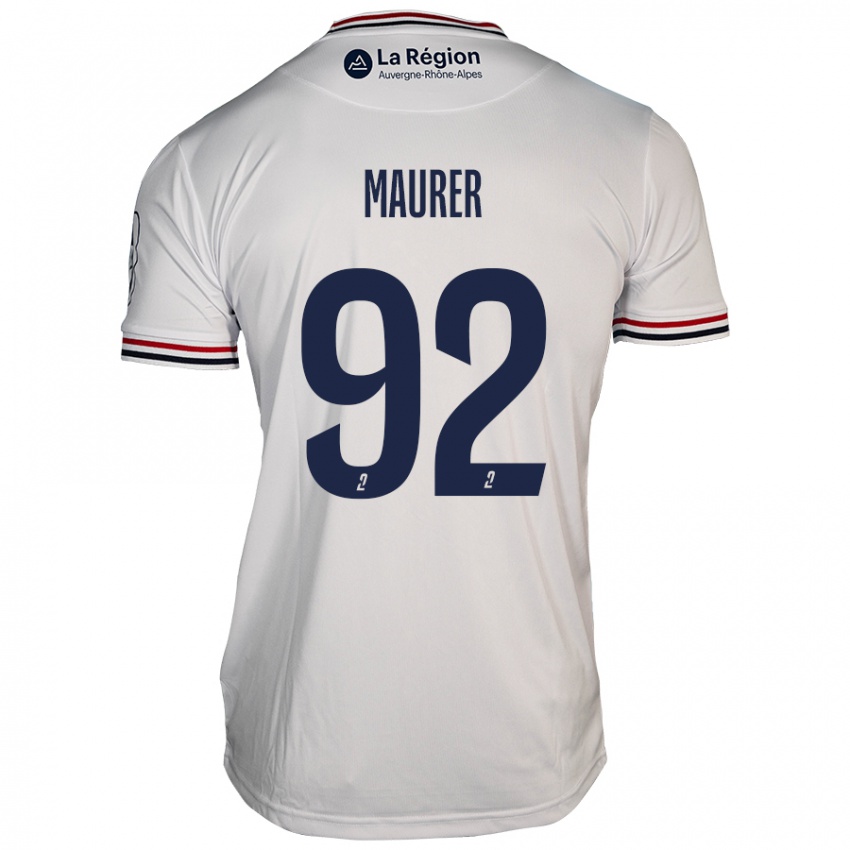 Niño Camiseta Aïman Maurer #92 Blanco 2ª Equipación 2024/25 La Camisa Perú