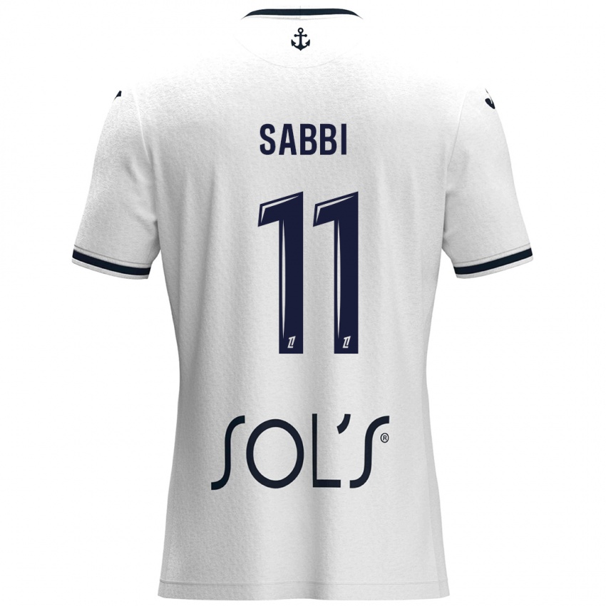 Niño Camiseta Emmanuel Sabbi #11 Blanco Azul Oscuro 2ª Equipación 2024/25 La Camisa Perú