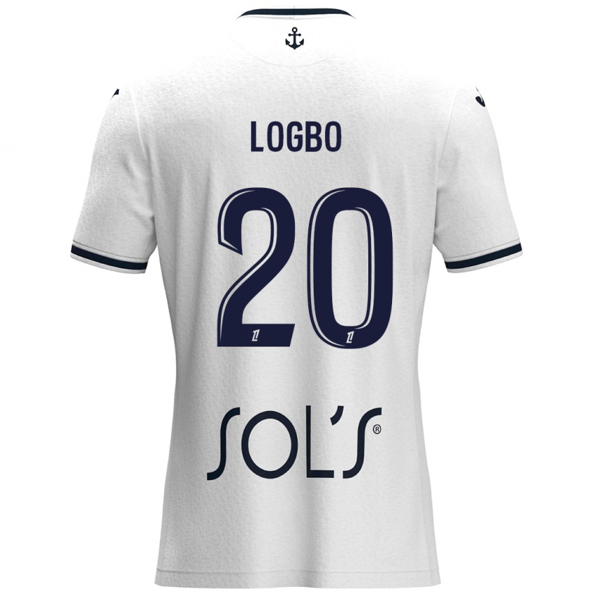 Niño Camiseta Andy Logbo #20 Blanco Azul Oscuro 2ª Equipación 2024/25 La Camisa Perú