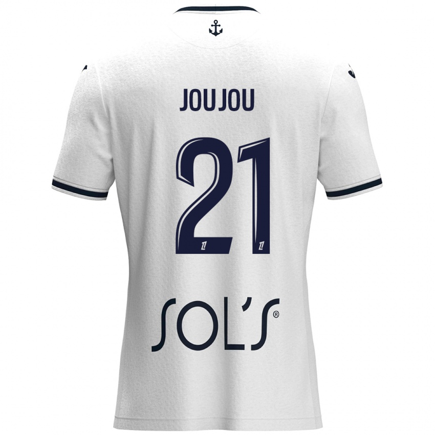 Niño Camiseta Antoine Joujou #21 Blanco Azul Oscuro 2ª Equipación 2024/25 La Camisa Perú