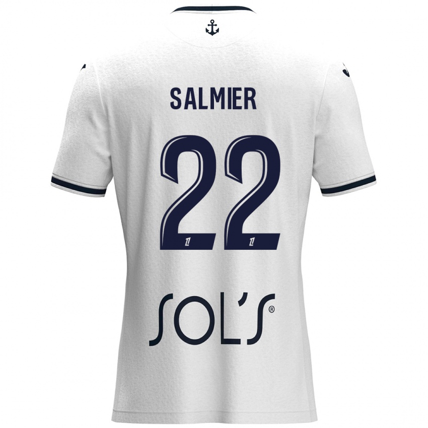 Niño Camiseta Yoann Salmier #22 Blanco Azul Oscuro 2ª Equipación 2024/25 La Camisa Perú