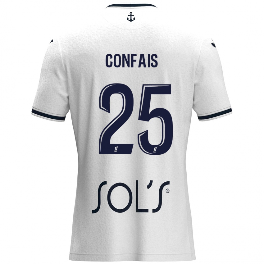 Niño Camiseta Aloïs Confais #25 Blanco Azul Oscuro 2ª Equipación 2024/25 La Camisa Perú