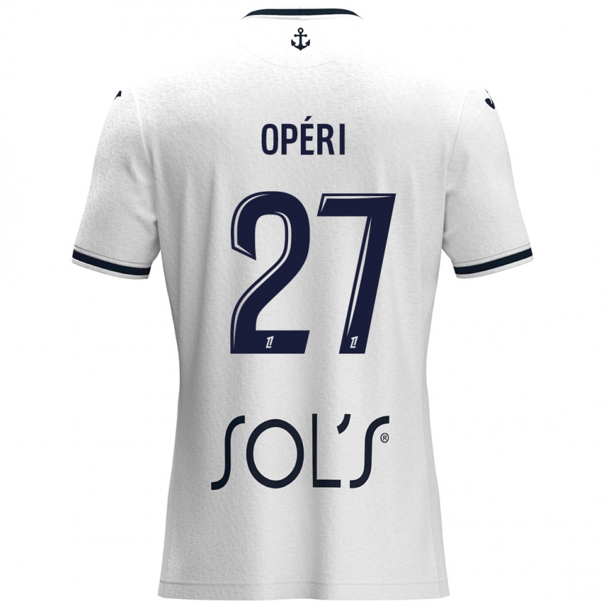 Niño Camiseta Christopher Operi #27 Blanco Azul Oscuro 2ª Equipación 2024/25 La Camisa Perú