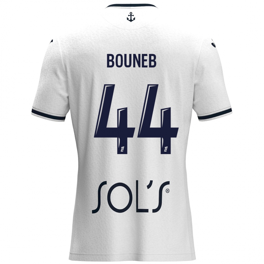 Niño Camiseta Ismaïl Bouneb #44 Blanco Azul Oscuro 2ª Equipación 2024/25 La Camisa Perú