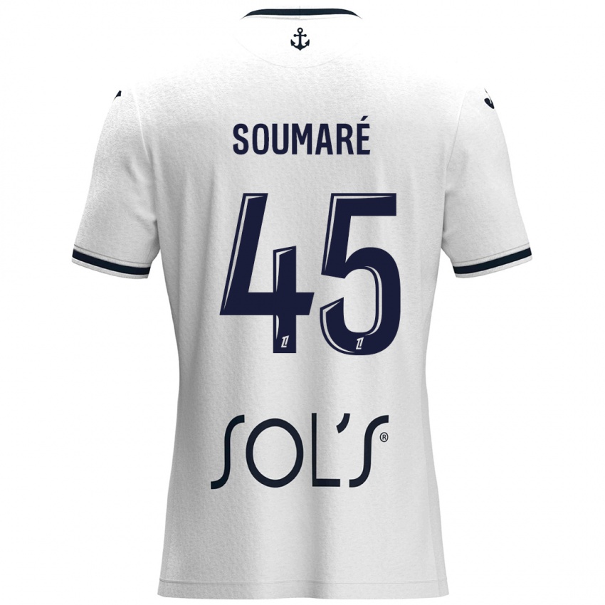 Niño Camiseta Issa Soumaré #45 Blanco Azul Oscuro 2ª Equipación 2024/25 La Camisa Perú