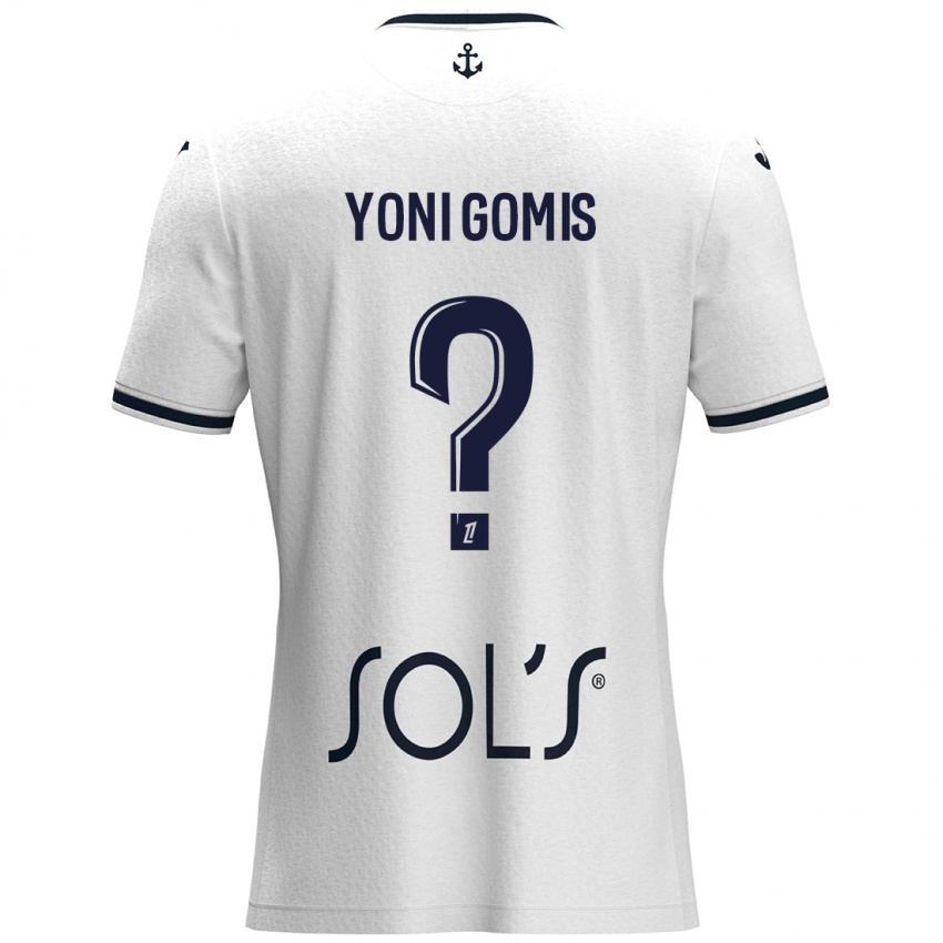 Niño Camiseta Yoni Gomis #0 Blanco Azul Oscuro 2ª Equipación 2024/25 La Camisa Perú