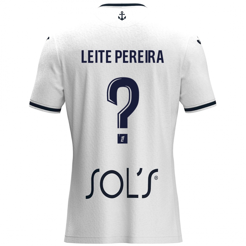 Niño Camiseta Matéo Leite Pereira #0 Blanco Azul Oscuro 2ª Equipación 2024/25 La Camisa Perú