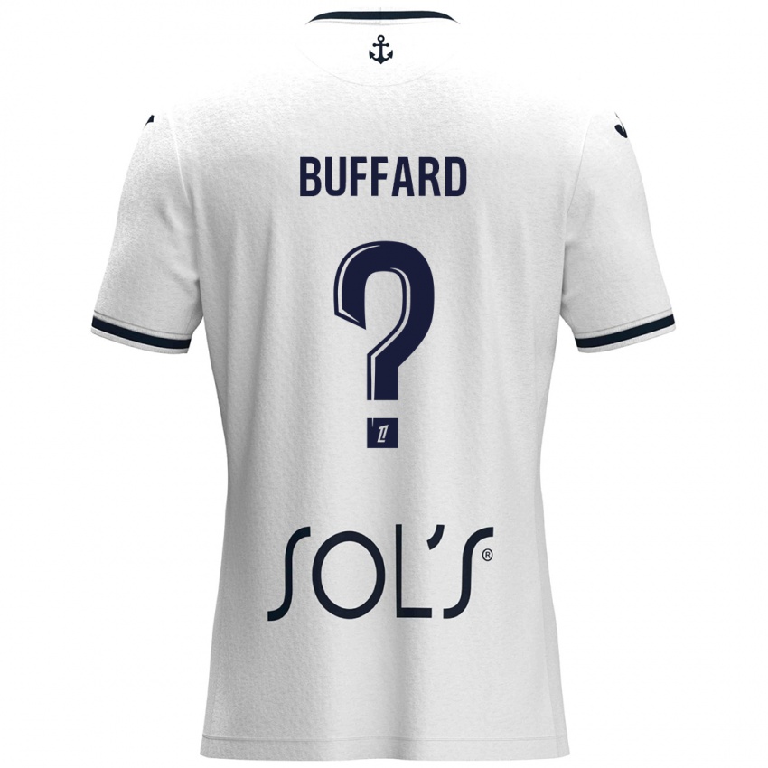 Niño Camiseta Matthieu Buffard #0 Blanco Azul Oscuro 2ª Equipación 2024/25 La Camisa Perú