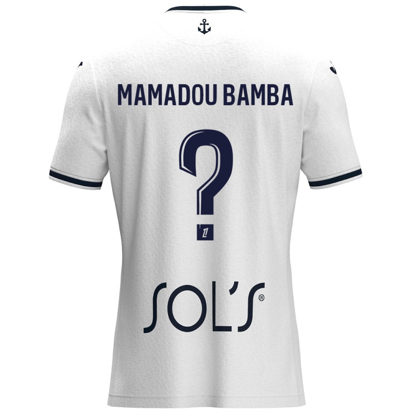 Niño Camiseta Ben Mamadou Bamba #0 Blanco Azul Oscuro 2ª Equipación 2024/25 La Camisa Perú