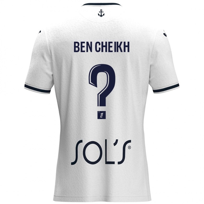 Niño Camiseta Ayman Ben Cheikh #0 Blanco Azul Oscuro 2ª Equipación 2024/25 La Camisa Perú