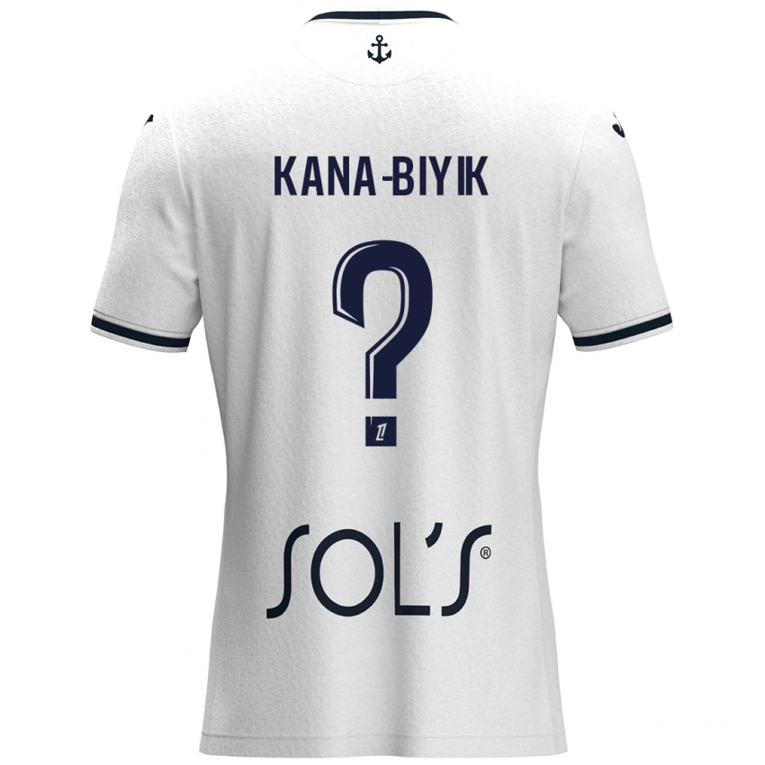 Niño Camiseta Enzo Kana-Biyik #0 Blanco Azul Oscuro 2ª Equipación 2024/25 La Camisa Perú