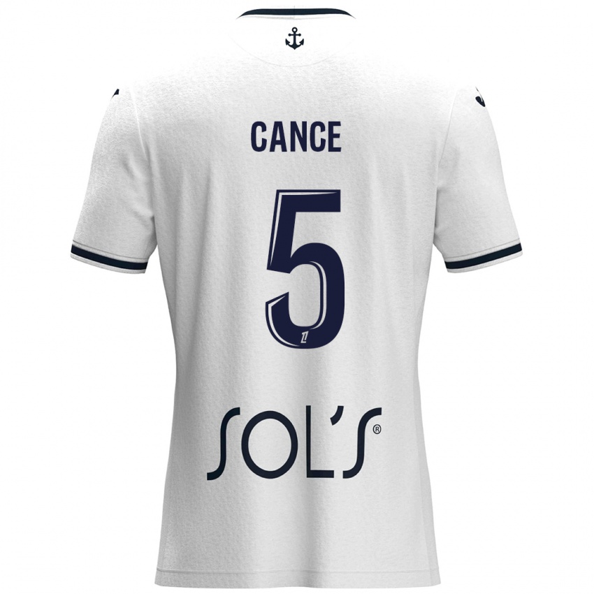 Niño Camiseta Laurie Cance #5 Blanco Azul Oscuro 2ª Equipación 2024/25 La Camisa Perú