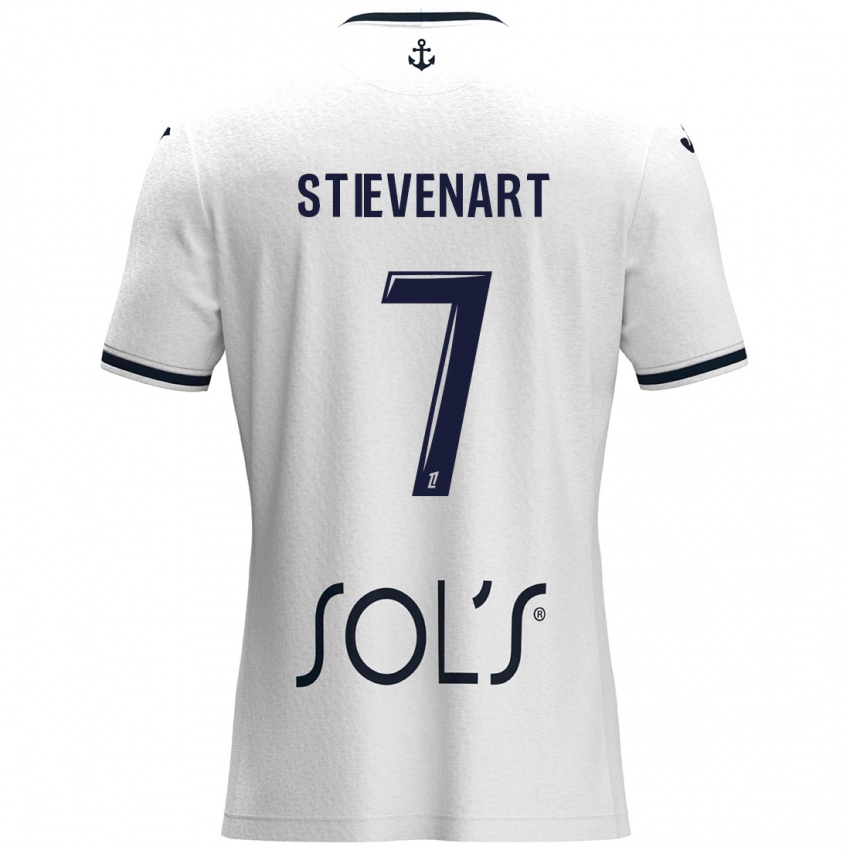 Niño Camiseta Zoé Stievenart #7 Blanco Azul Oscuro 2ª Equipación 2024/25 La Camisa Perú