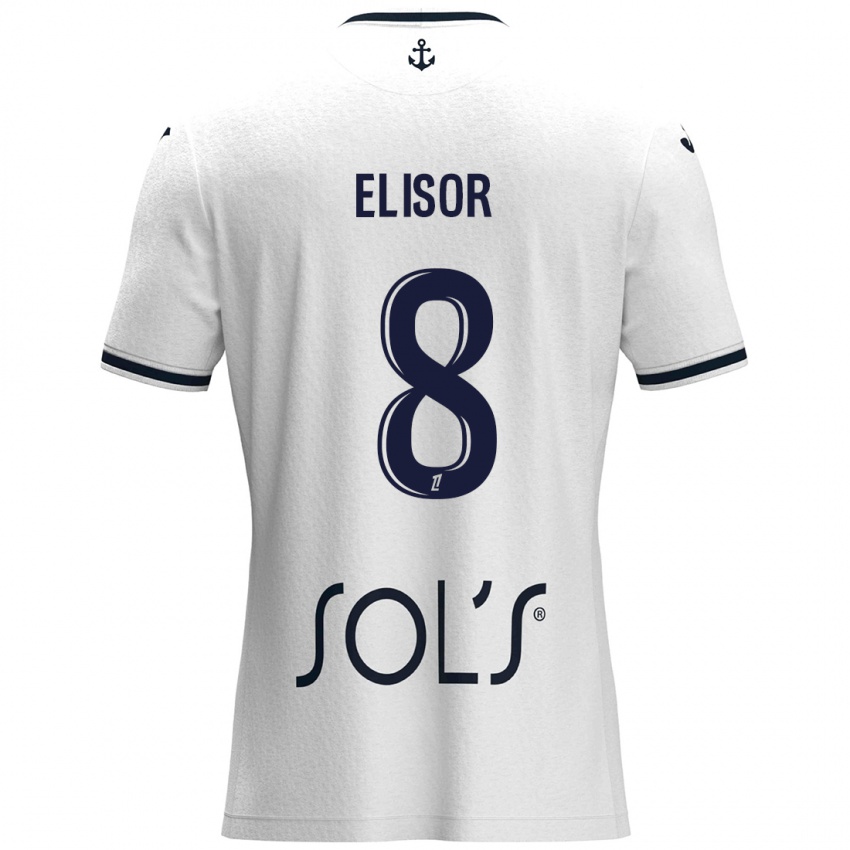 Niño Camiseta Salomé Elisor #8 Blanco Azul Oscuro 2ª Equipación 2024/25 La Camisa Perú