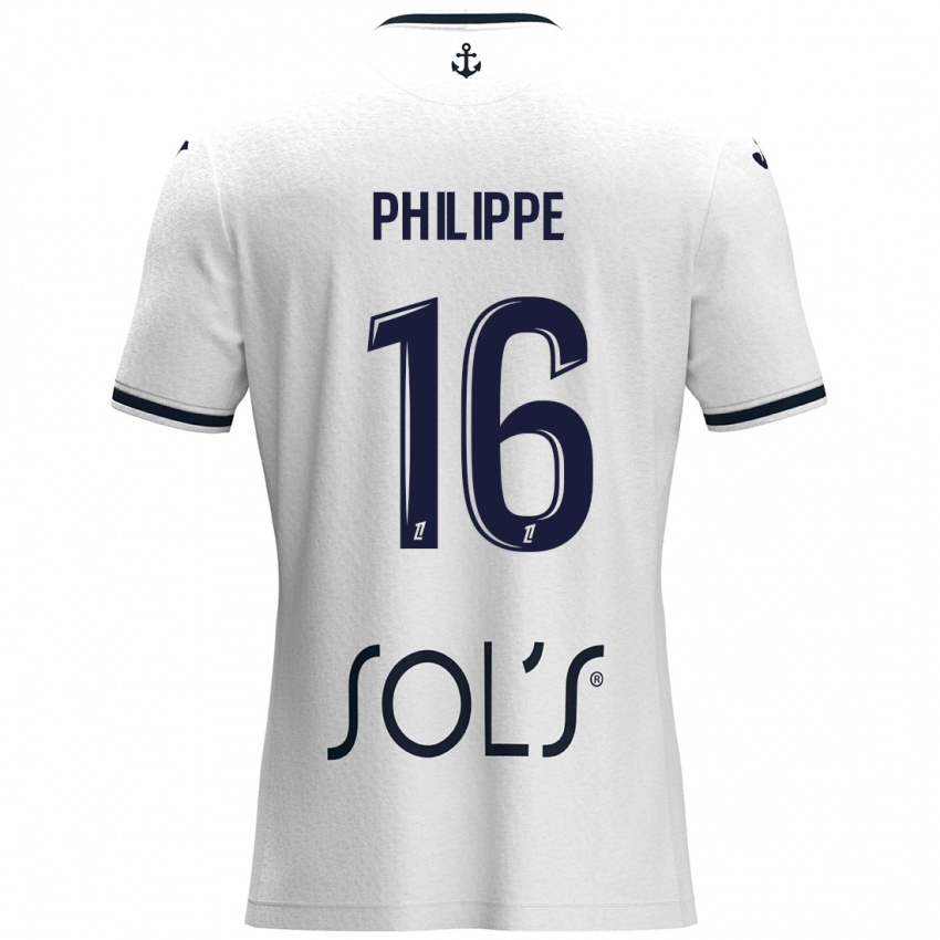 Niño Camiseta Laëtitia Philippe #16 Blanco Azul Oscuro 2ª Equipación 2024/25 La Camisa Perú