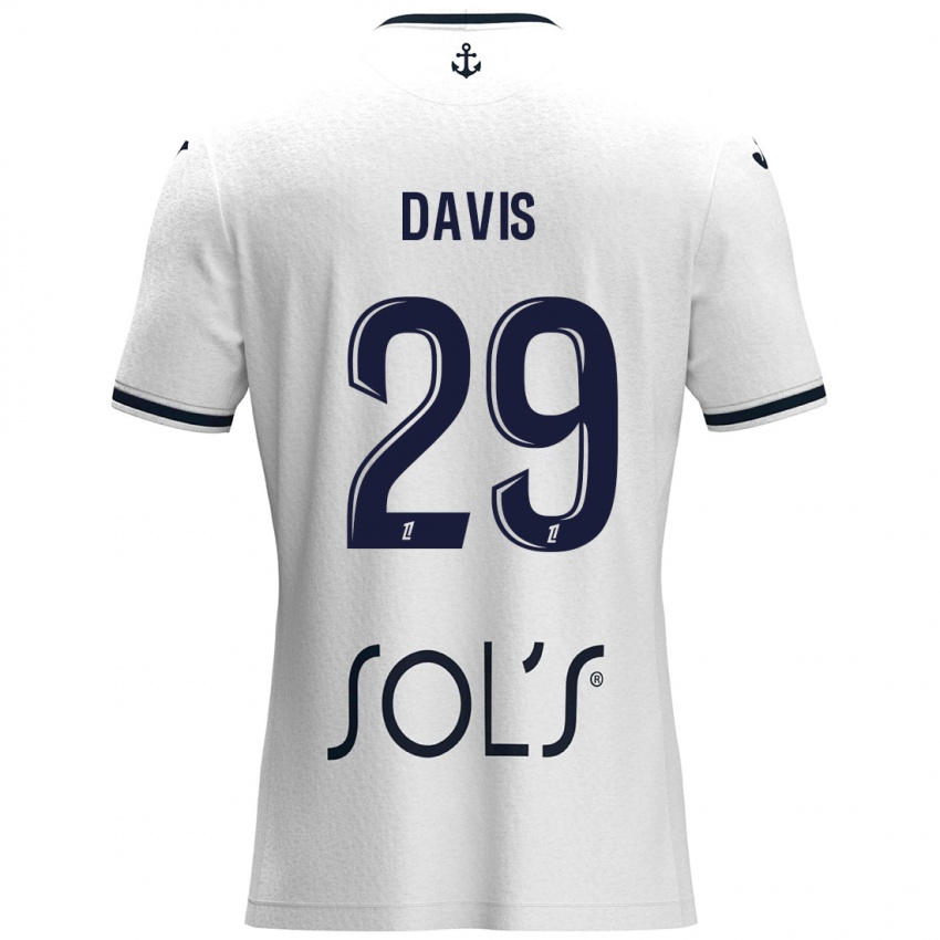 Niño Camiseta Deja Davis #29 Blanco Azul Oscuro 2ª Equipación 2024/25 La Camisa Perú