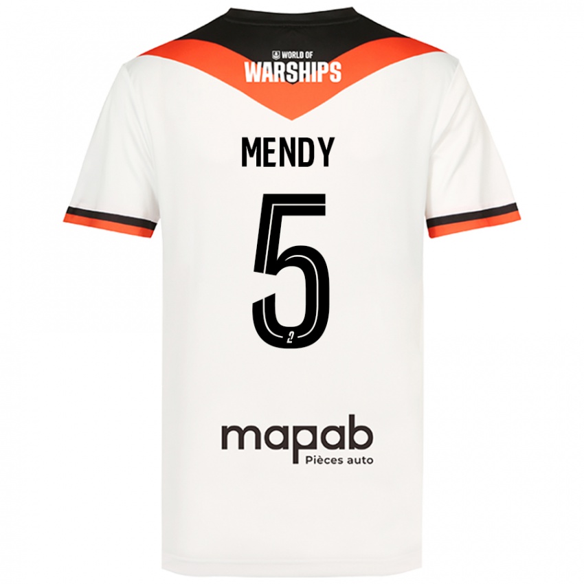 Niño Camiseta Benjamin Mendy #5 Blanco 2ª Equipación 2024/25 La Camisa Perú