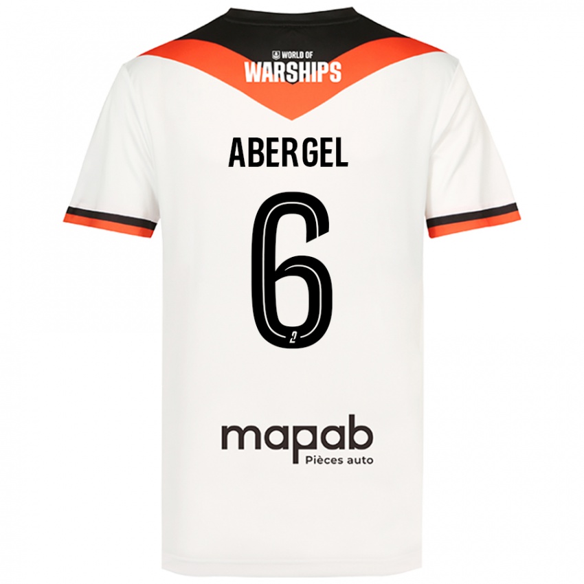 Niño Camiseta Laurent Abergel #6 Blanco 2ª Equipación 2024/25 La Camisa Perú