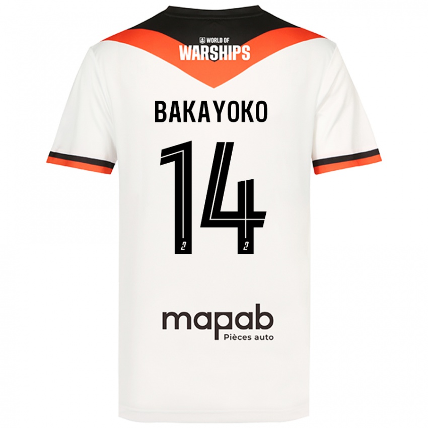 Niño Camiseta Tiemoué Bakayoko #14 Blanco 2ª Equipación 2024/25 La Camisa Perú