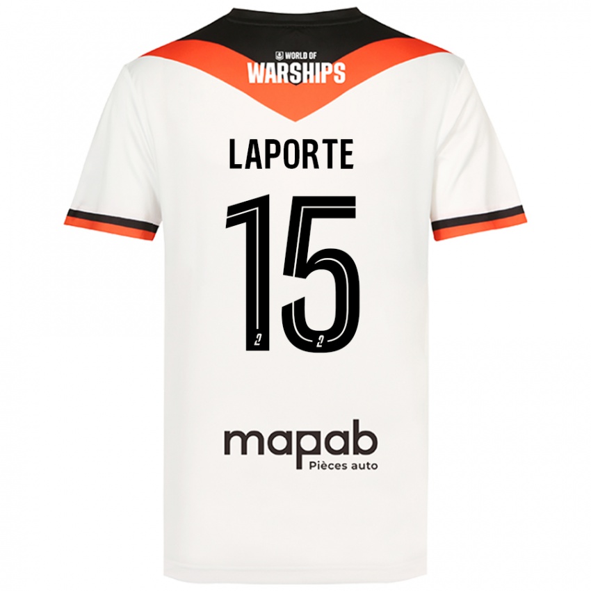 Niño Camiseta Julien Laporte #15 Blanco 2ª Equipación 2024/25 La Camisa Perú