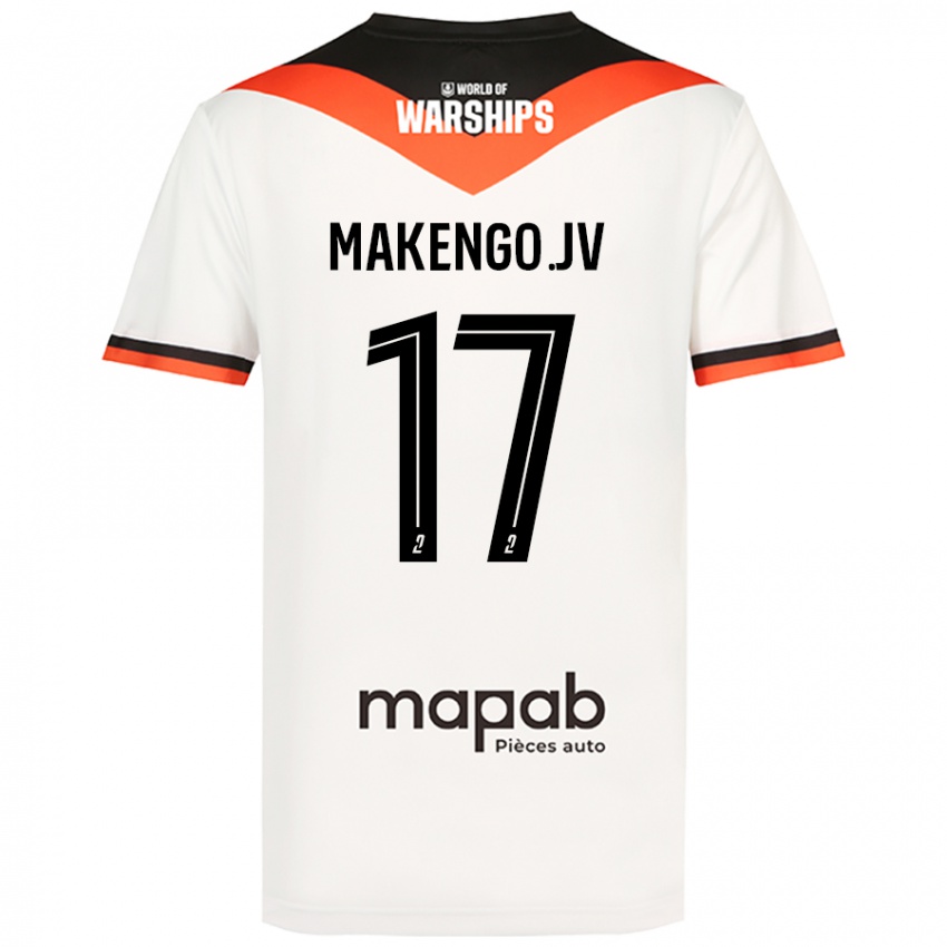 Niño Camiseta Jean-Victor Makengo #17 Blanco 2ª Equipación 2024/25 La Camisa Perú