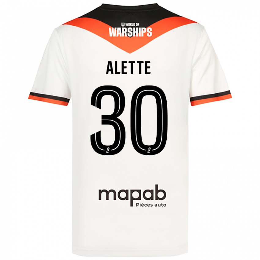 Niño Camiseta Gaël Alette #30 Blanco 2ª Equipación 2024/25 La Camisa Perú