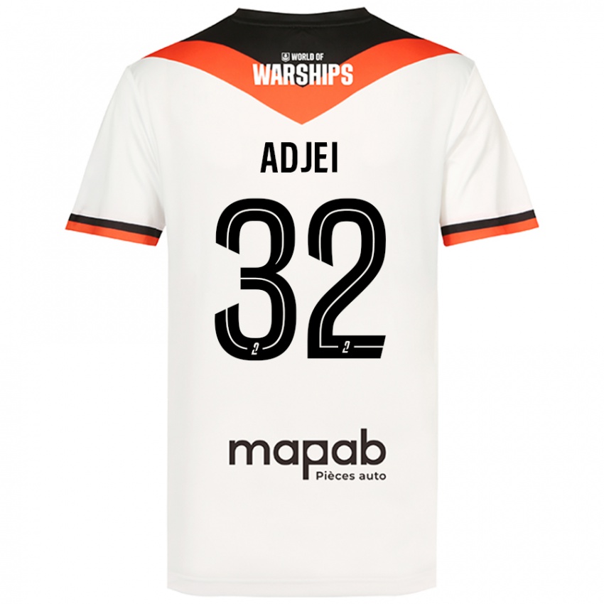 Niño Camiseta Nathaniel Adjei #32 Blanco 2ª Equipación 2024/25 La Camisa Perú