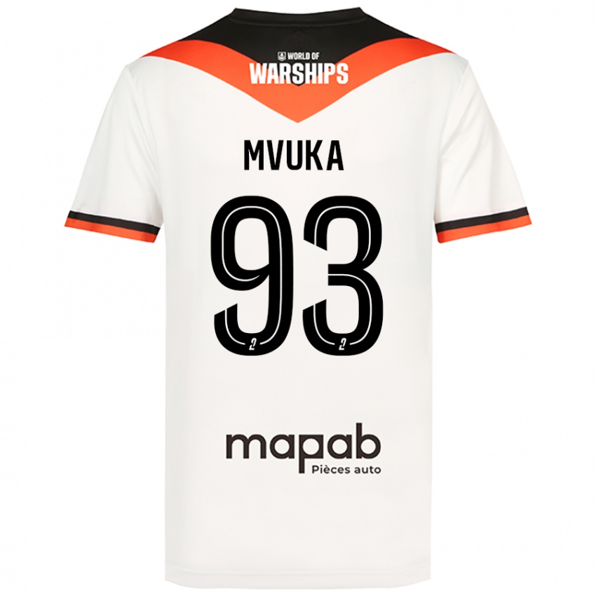 Niño Camiseta Joel Mvuka #93 Blanco 2ª Equipación 2024/25 La Camisa Perú