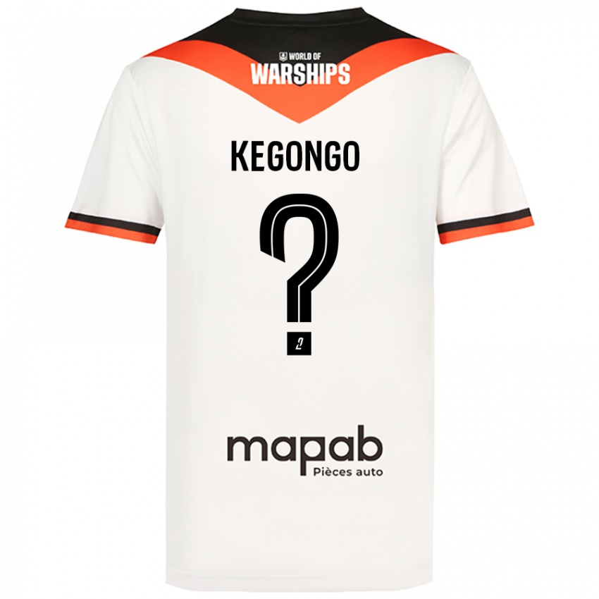 Niño Camiseta Clarence Kegongo #0 Blanco 2ª Equipación 2024/25 La Camisa Perú