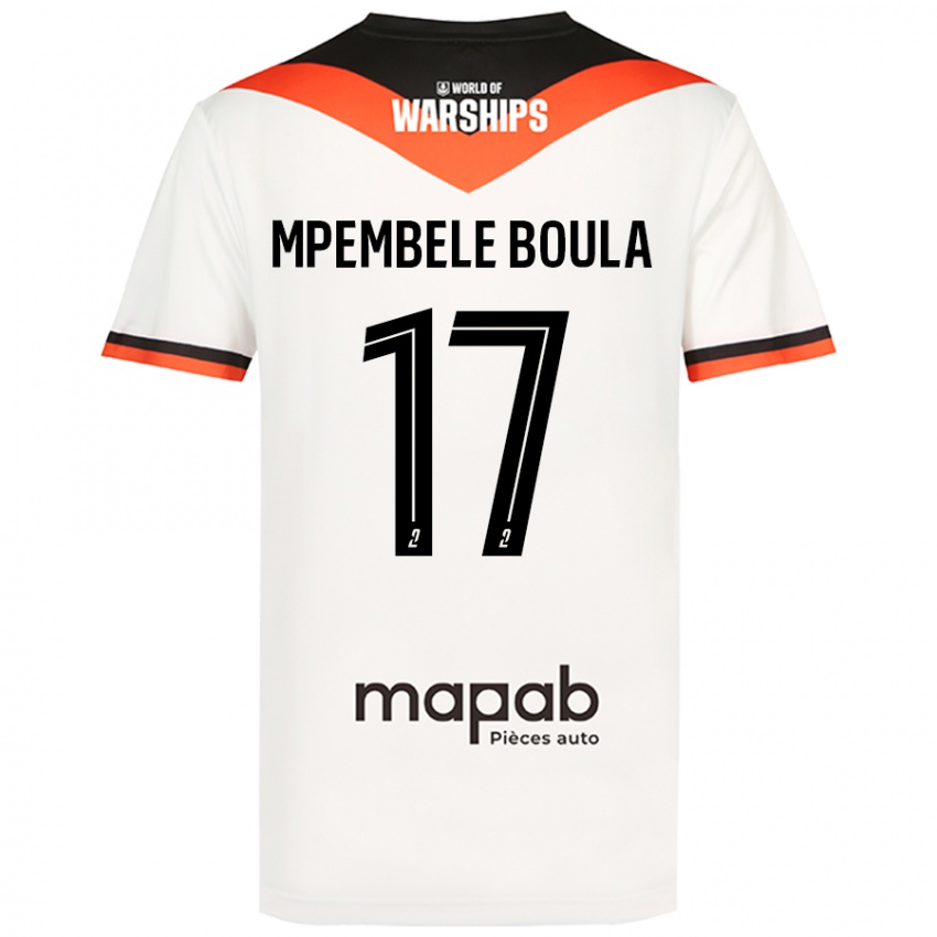 Niño Camiseta Exaucé Mpembele Boula #17 Blanco 2ª Equipación 2024/25 La Camisa Perú