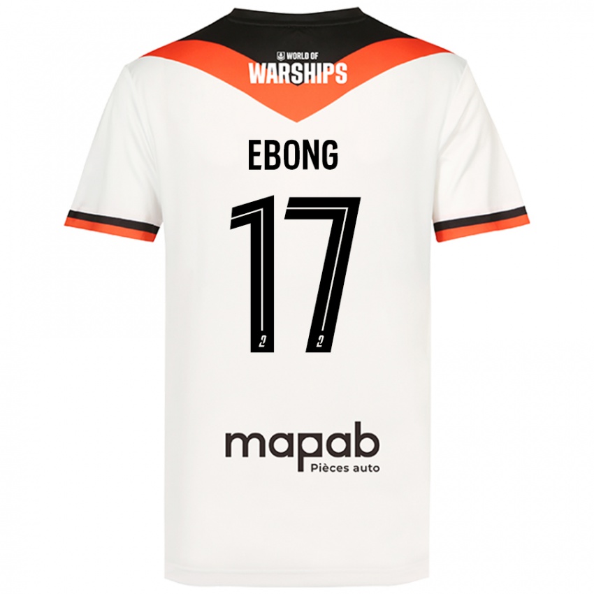 Niño Camiseta Arthur Ebong #17 Blanco 2ª Equipación 2024/25 La Camisa Perú