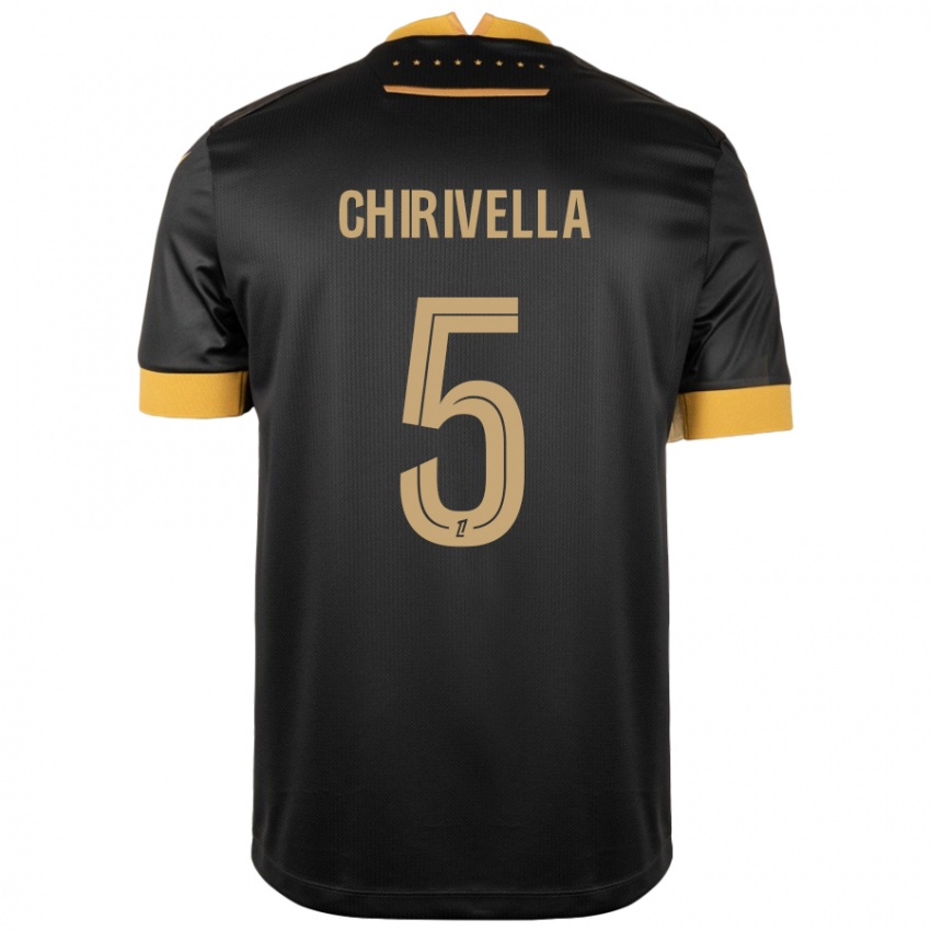 Niño Camiseta Pedro Chirivella #5 Negro Marrón 2ª Equipación 2024/25 La Camisa Perú