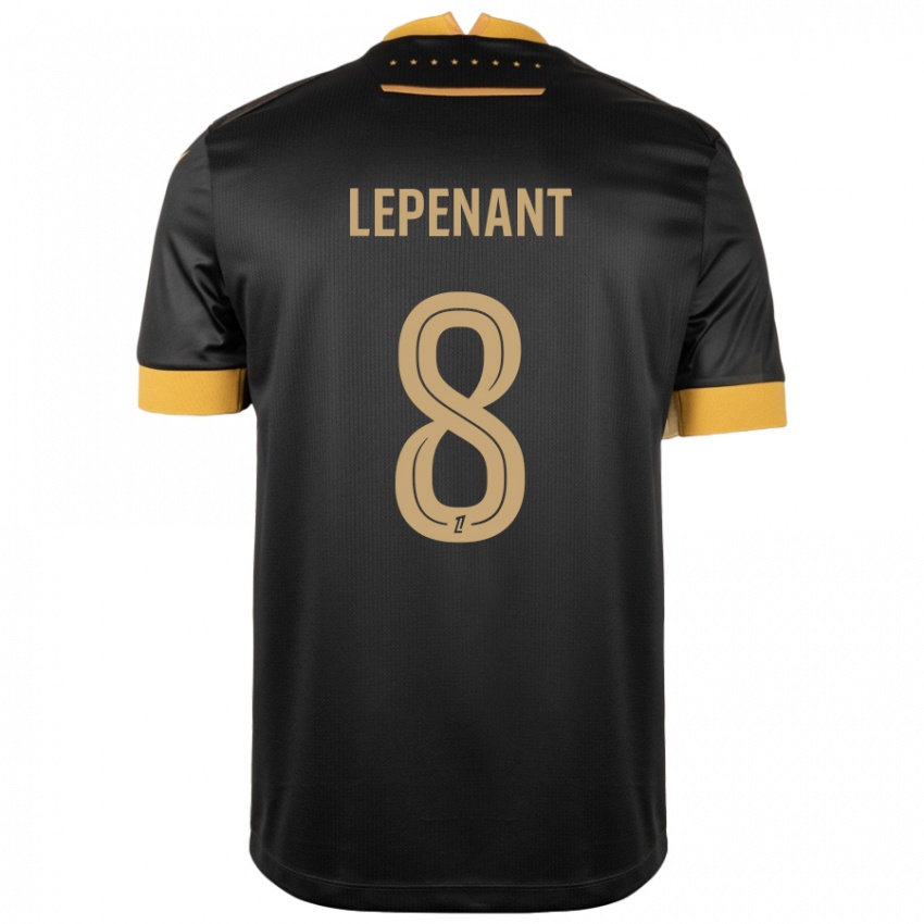 Niño Camiseta Johann Lepenant #8 Negro Marrón 2ª Equipación 2024/25 La Camisa Perú