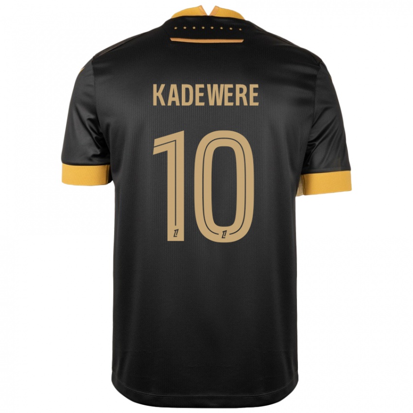 Niño Camiseta Tino Kadewere #10 Negro Marrón 2ª Equipación 2024/25 La Camisa Perú