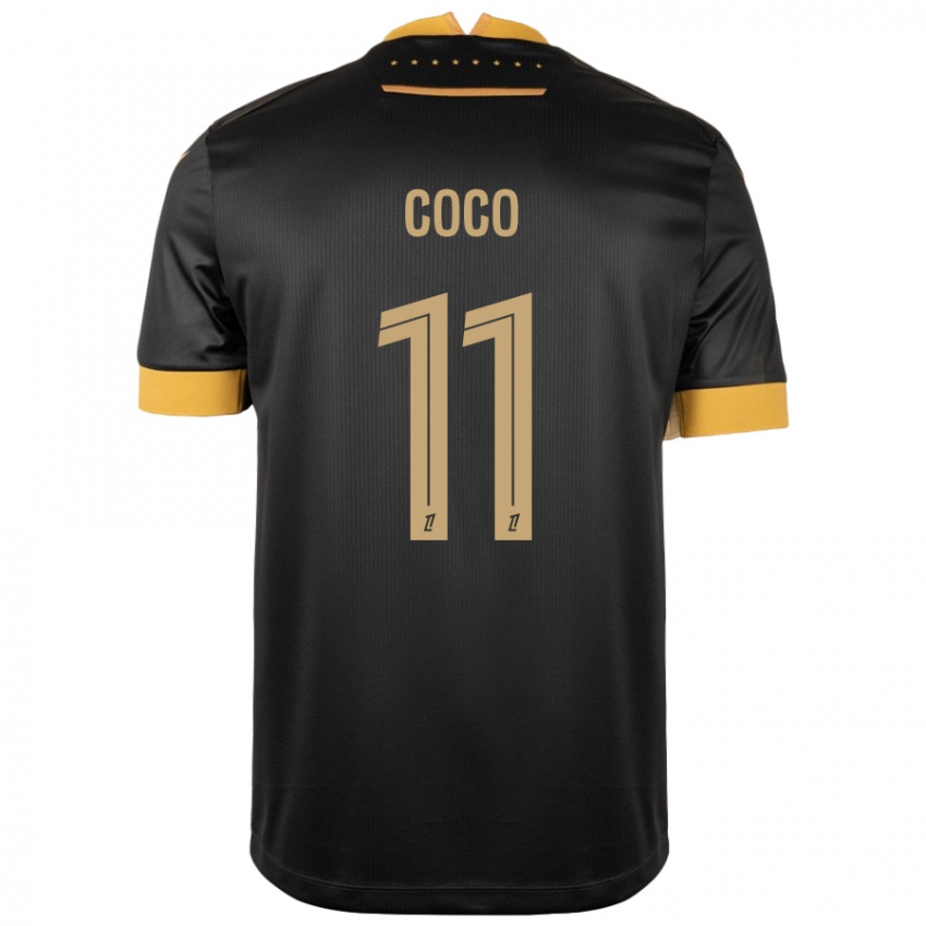 Niño Camiseta Marcus Coco #11 Negro Marrón 2ª Equipación 2024/25 La Camisa Perú