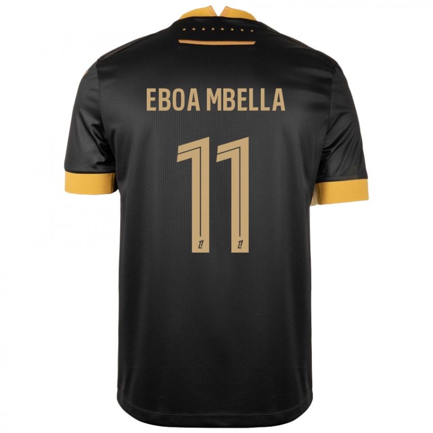 Niño Camiseta Eden Eboa Mbella #11 Negro Marrón 2ª Equipación 2024/25 La Camisa Perú