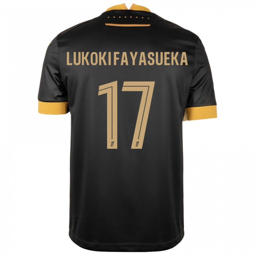 Niño Camiseta Kévin Lukoki Fayasueka #17 Negro Marrón 2ª Equipación 2024/25 La Camisa Perú