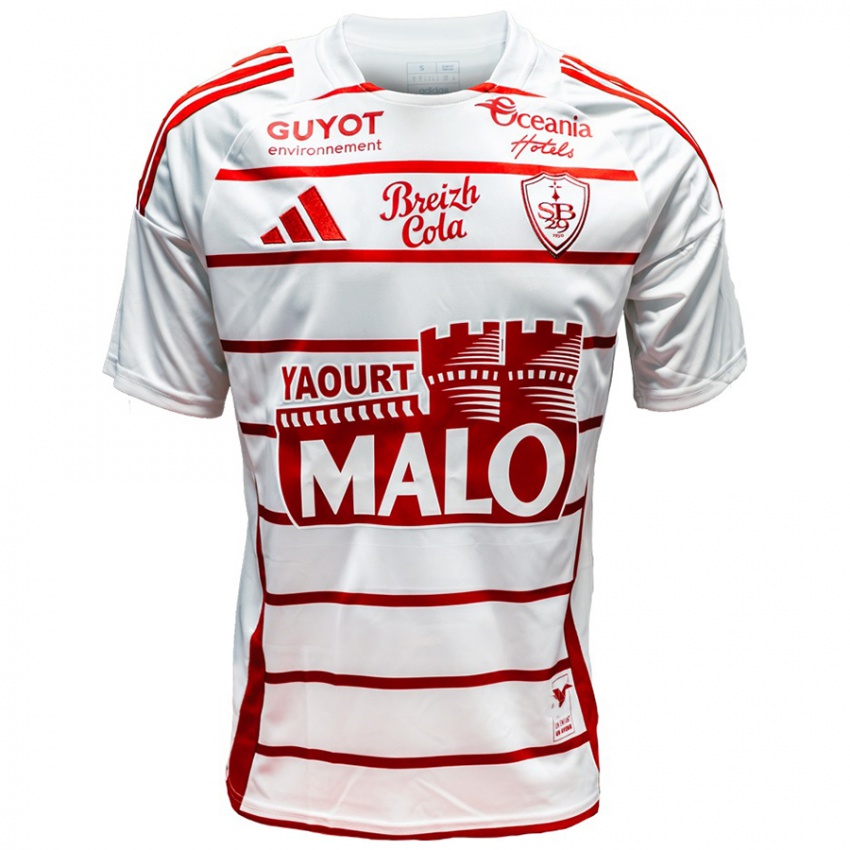 Niño Camiseta Jonas Martin #28 Blanco Rojo 2ª Equipación 2024/25 La Camisa Perú