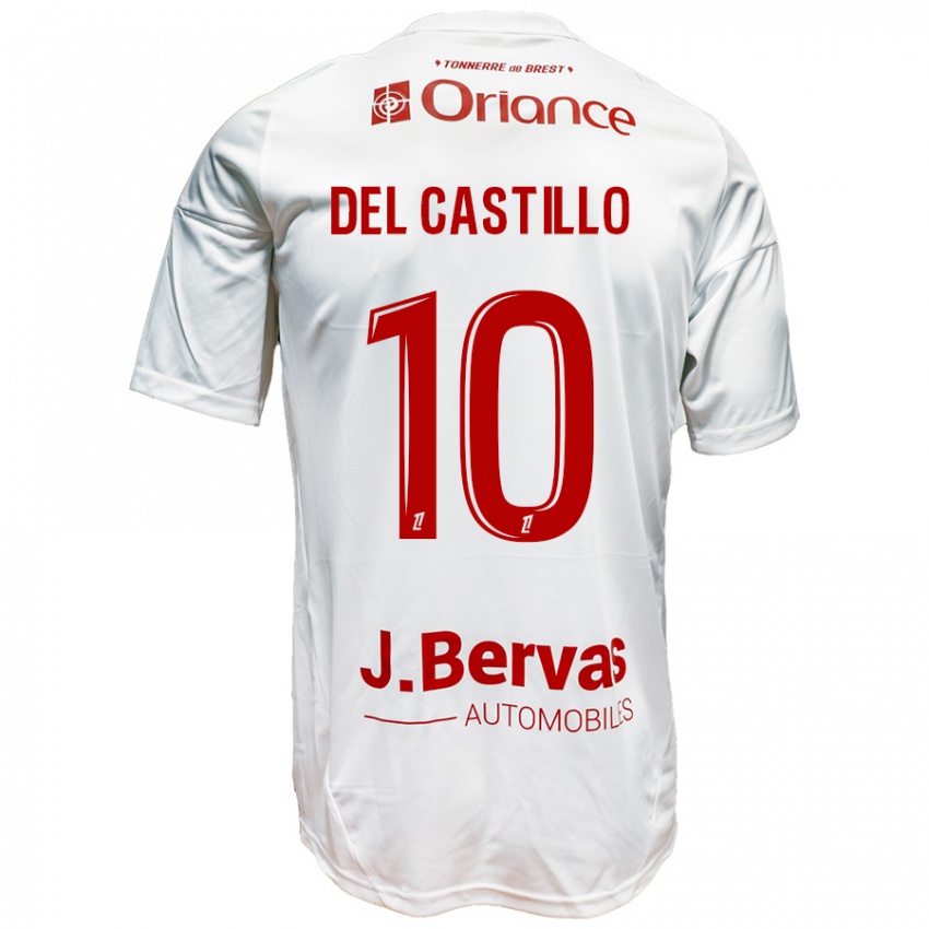 Niño Camiseta Romain Del Castillo #10 Blanco Rojo 2ª Equipación 2024/25 La Camisa Perú