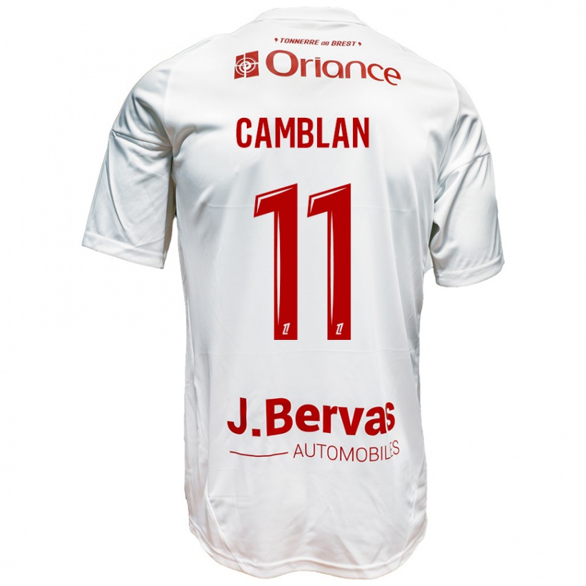 Niño Camiseta Axel Camblan #11 Blanco Rojo 2ª Equipación 2024/25 La Camisa Perú