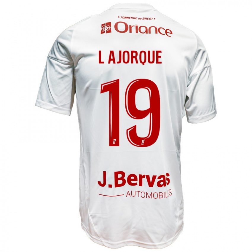 Niño Camiseta Ludovic Ajorque #19 Blanco Rojo 2ª Equipación 2024/25 La Camisa Perú