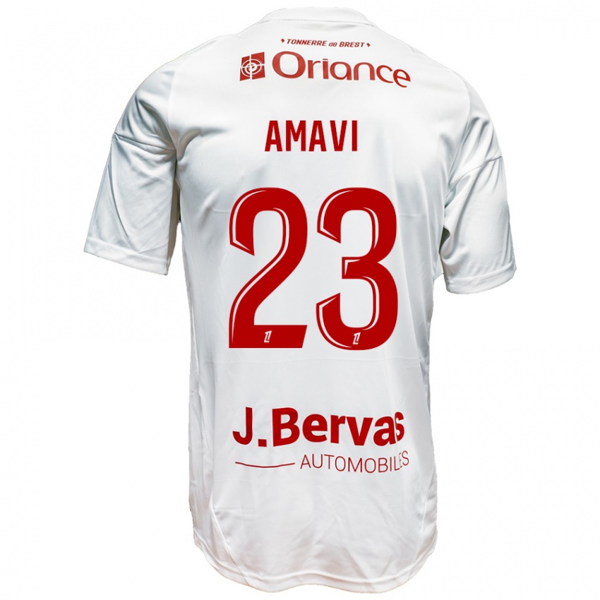 Niño Camiseta Jordan Amavi #23 Blanco Rojo 2ª Equipación 2024/25 La Camisa Perú