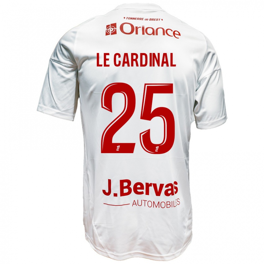 Niño Camiseta Julien Le Cardinal #25 Blanco Rojo 2ª Equipación 2024/25 La Camisa Perú