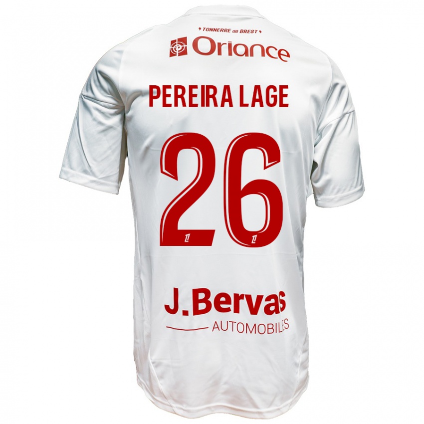 Niño Camiseta Mathias Pereira Lage #26 Blanco Rojo 2ª Equipación 2024/25 La Camisa Perú