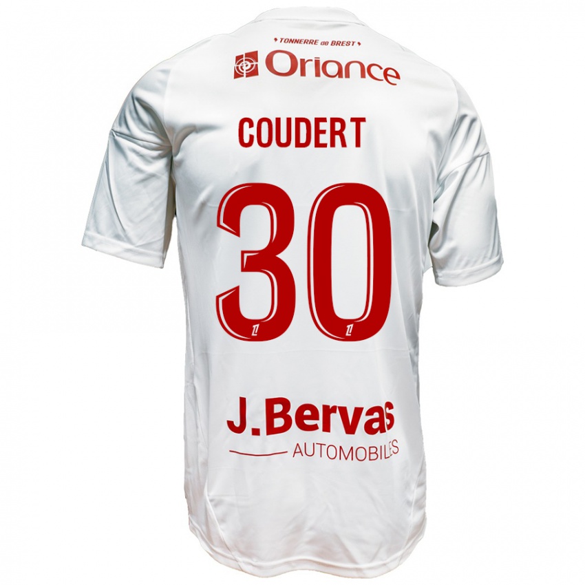 Niño Camiseta Grégoire Coudert #30 Blanco Rojo 2ª Equipación 2024/25 La Camisa Perú