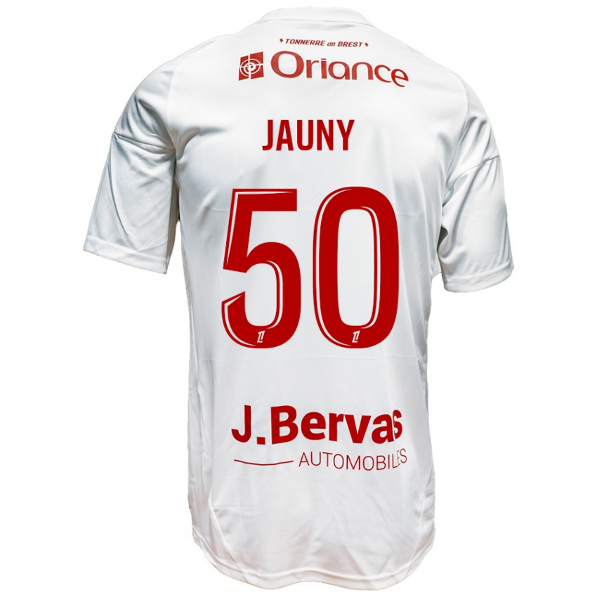 Niño Camiseta Noah Jauny #50 Blanco Rojo 2ª Equipación 2024/25 La Camisa Perú