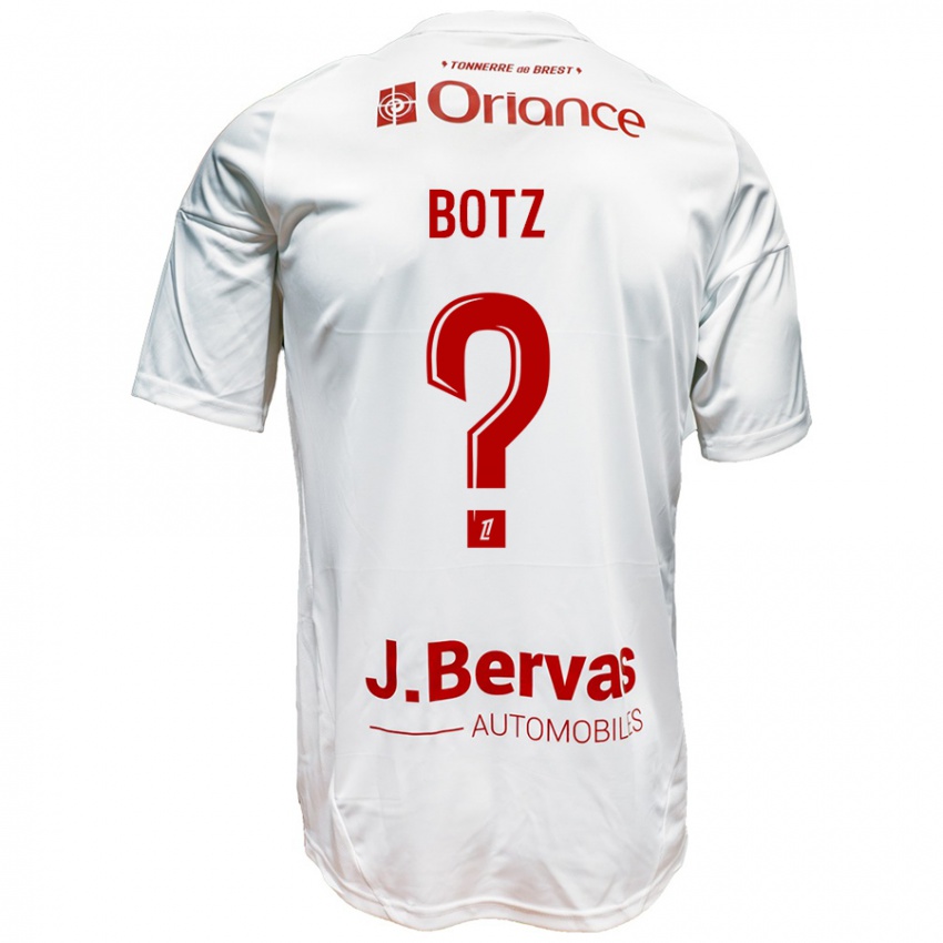 Niño Camiseta Léo Botz #0 Blanco Rojo 2ª Equipación 2024/25 La Camisa Perú