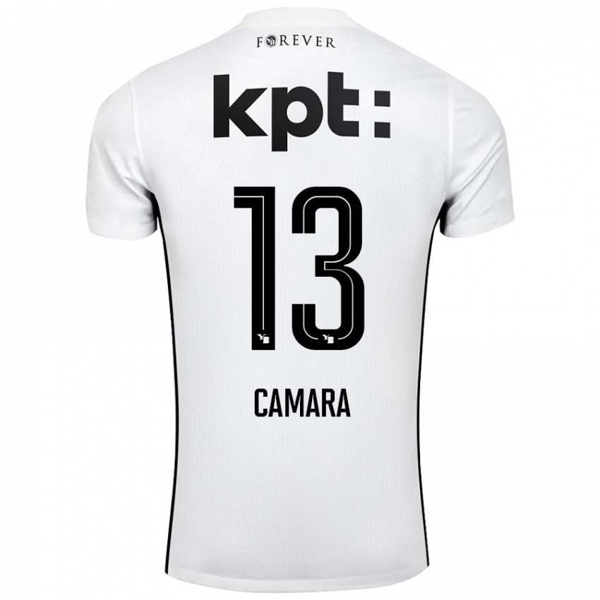 Niño Camiseta Mohamed Camara #13 Blanco Negro 2ª Equipación 2024/25 La Camisa Perú