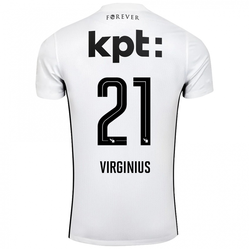 Niño Camiseta Alan Virginius #21 Blanco Negro 2ª Equipación 2024/25 La Camisa Perú