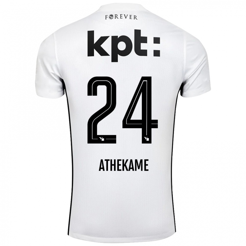 Niño Camiseta Zachary Athekame #24 Blanco Negro 2ª Equipación 2024/25 La Camisa Perú